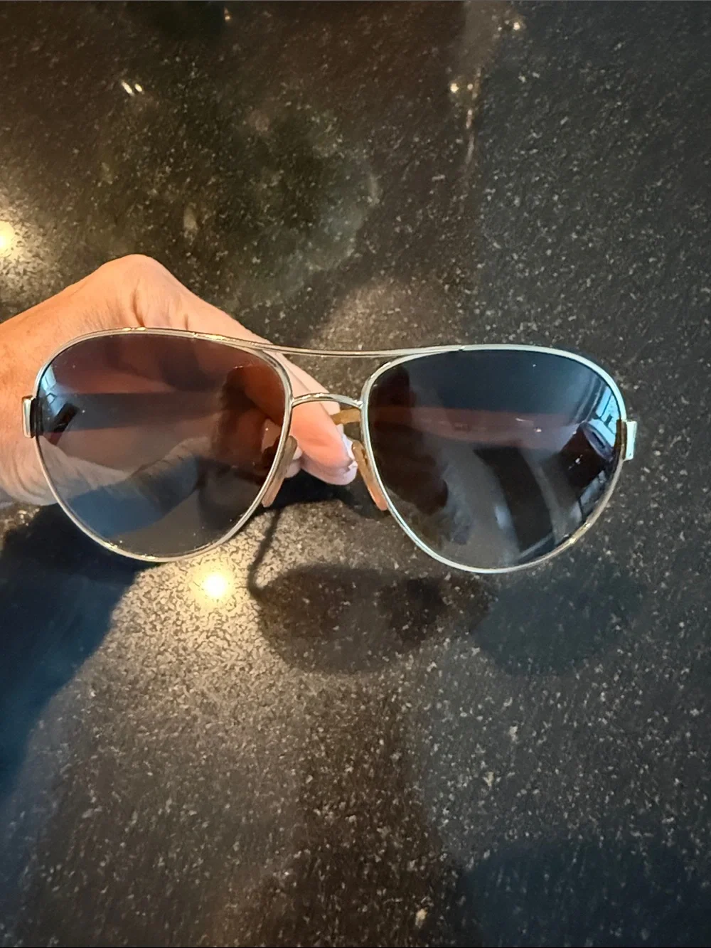 Burberry silver Frame Sunglasses with Dark Gradient Lenses